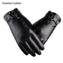 Load image into Gallery viewer, Plus Velvet 2018 men's genuine leather gloves sheepskin gloves fashion female windproof gloves autumn and winter mittnes